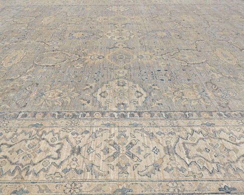 12x15 Zeigler Gray Afghan Hand Knotted Wool Area Rug